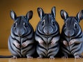 Chinchillas isolated. Ai Generated