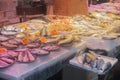 Chinees food market with fresh fish