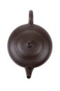 Chineese ceramic tea pot view from above isolated Royalty Free Stock Photo
