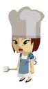 Chineese chef woman illustration
