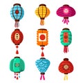 Chineese Lanters Decoration Set Royalty Free Stock Photo