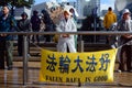 Chines people practicing Falun Dafa in Aotea Square in Auckland