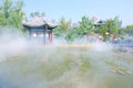 Chines traditional architecture in mist