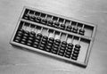 Chinese ABACUS old antique calculator retro finance education, tool work business accounting. Black and white Royalty Free Stock Photo