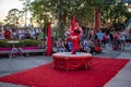 Chinese Acrobats in China Pavillion at Epcot 79 Royalty Free Stock Photo