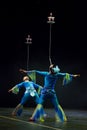 Chinese acrobats. Shantu Acrobatics Troupe. Royalty Free Stock Photo