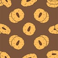 Chinese almond cookies vector illustration. Chinese New year dessert almond biscuit