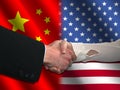 Chinese American handshake Royalty Free Stock Photo