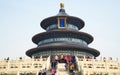 Beijing, China, April 12, 2017: Chinese ancient architecture with crowd. Temple of Heaven