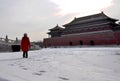Chinese ancient buildings after snow