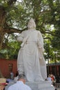 People salute the Chinese ancient zongbing general statue, adobe rgb