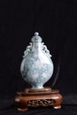 Chinese ancient jade carving art of a vase Royalty Free Stock Photo