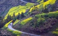 Chinese ancient old valley road in mountain, in huangshan, anhui, China. Royalty Free Stock Photo