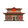 Chinese ancient residence or palace, vector icon