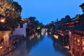 Chinese ancient town at night Royalty Free Stock Photo