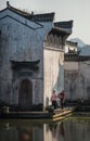 Chinese ancient water village with tradition woman, culture and life Royalty Free Stock Photo