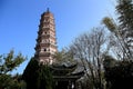 Chinese ancioent buddhist Pagoda, Chongxi tower Royalty Free Stock Photo