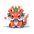 chinese angry dragon 2024 vector illustration