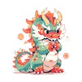 chinese angry dragon 2024 vector illustration