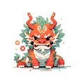 chinese angry dragon 2024 vector illustration