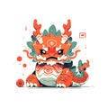 chinese angry dragon 2024 vector illustration