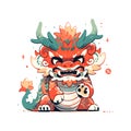 chinese angry dragon 2024 vector illustration