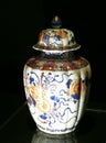 Chinese Antique Jar Blue Delft Red Gold Painted Flower Motif Kangxi Qing Dynasty Forbidden City Maritime Silkroad Palace Museum Royalty Free Stock Photo