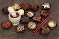 Chinese Apothecary Herbs Royalty Free Stock Photo