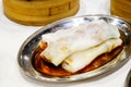 Chinese appetizer, BBQ pork rice roll Royalty Free Stock Photo