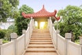 Chinese arch bridge with trees Royalty Free Stock Photo