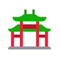 Chinese architectural arch vector, Chinese lunar new year flat style icon Royalty Free Stock Photo