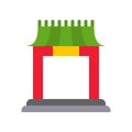 Chinese architectural arch vector, Chinese lunar new year flat icon Royalty Free Stock Photo