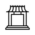 Chinese architectural arch vector, Chinese lunar new year line icon Royalty Free Stock Photo