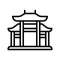 Chinese architectural arch vector, Chinese lunar new year line style icon Royalty Free Stock Photo