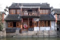 The Chinese architecture, buildings lining the water canals to Xitang town in Zhejiang Province