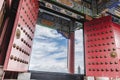 Chinese traditional architecture with door open Royalty Free Stock Photo