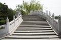 Chinese Asia, Beijing, Beihai Park, the ancient buildings, stone bridge,
