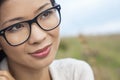 Chinese Asian Woman Wearing Glasses Royalty Free Stock Photo