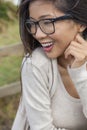 Chinese Asian Woman Wearing Glasses Royalty Free Stock Photo