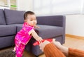Chinese baby taking red pocket from adult Royalty Free Stock Photo