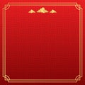 Chinese background, decorative classic festive red background and gold frame, vector