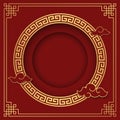 Chinese background, decorative classic festive red background and gold frame