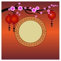 Chinese Background with Lanterns - Illustration Royalty Free Stock Photo
