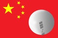Chinese balloon incident 2023, balloons on Chineese flag background, Spy balloon, violation airspace, concept