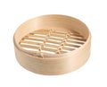 Chinese bamboo steamer basket on white background Royalty Free Stock Photo