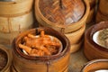 Chinese Bamboo Yam Cha dim sum chicken feet Royalty Free Stock Photo