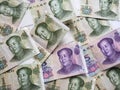 chinese banknotes unorganized, background and texture