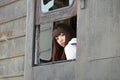 Chinese beauty on train Royalty Free Stock Photo