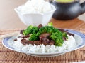 Chinese beef and broccoli on rice Royalty Free Stock Photo