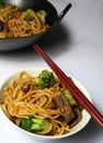 Chinese Beef chow mein wok Royalty Free Stock Photo